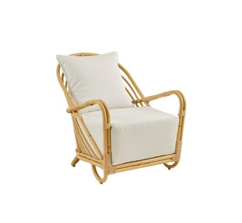 Sika-Design Charlottenborg Stol SH: 39 cm - Alurattan Natural/Hvid Sæde- og Ryghynde m. Quick Dry Foam