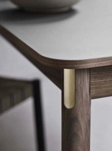 &Tradition Patch HW1 Extendable Table 180x90 cm - Smoked Oiled Oak w. Griogo Londra 0718 Fenix Nano Laminate & Brass