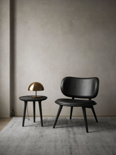 Mater The Lounge Chair SH: 40 cm - Black Leather/Black Stain Beech