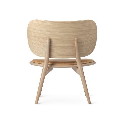 Mater The Lounge Chair SH: 40 cm - Natural Tanned Leather/Matt Lacquered Oak