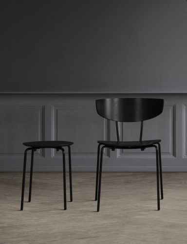 Ferm Living Herman Stool Taburet SH: 45 cm - Powder Coated Steel / Black