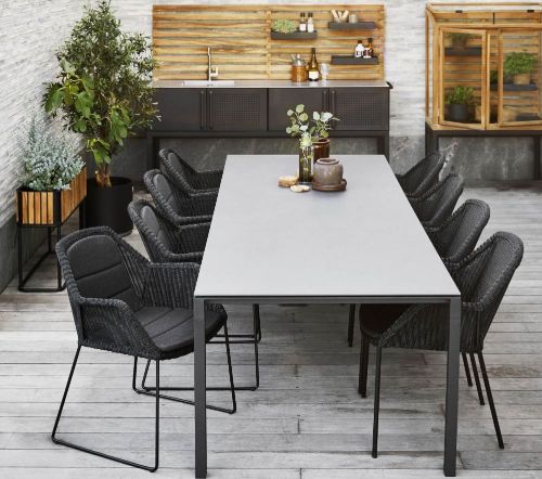 Cane-line Outdoor Pure Bord 280x100 cm - Lava Grey/Concrete Grey Ceramic