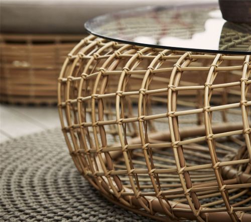 Cane-line Outdoor Nest Fodskammel/Sofabord Ø: 130 cm - Natural
