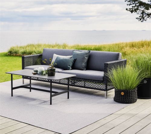 Cane-line Outdoor Twist Sofabord 120x60 cm - Lava Grey/Fossil Black