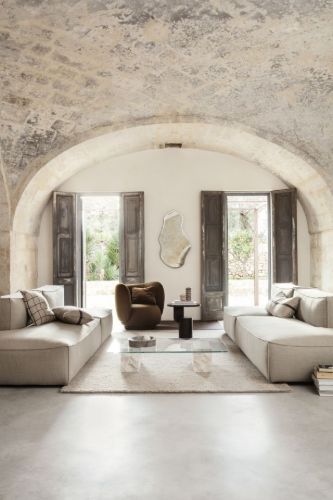 Ferm Living Catena Sofa Connect Corner L200 Cotton Linen 108x108 cm - Natural