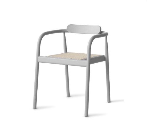Please Wait To Be Seated Ahm Chair SH: 46,5 cm - Ash Grey/Cane