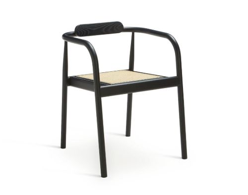 Please Wait To Be Seated Ahm Chair SH: 46,5 cm - Black/Cane