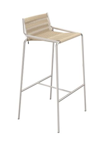 Thorup Copenhagen Noel Bar Chair SH: 77 cm - Stål/Natur