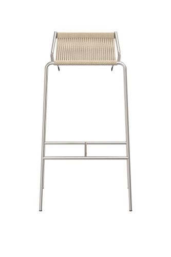 Thorup Copenhagen Noel Bar Chair SH: 77 cm - Stål/Natur