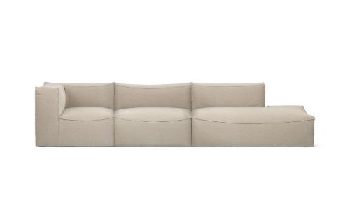 Ferm Living Catena Sofa Open End Left S300 Cotton Linen 150x95 cm - Natural