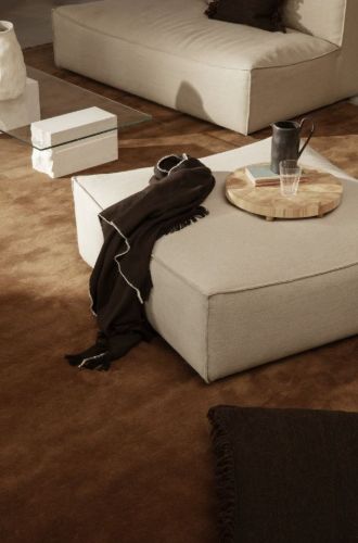 Ferm Living Catena Pouf Square S500 Rich Linen 95x95 cm - Natural