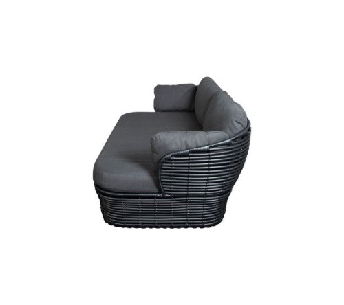 Cane-line Outdoor Basket 2 pers. Sofa inkl. hynder L: 201 cm - Graphite/Grey