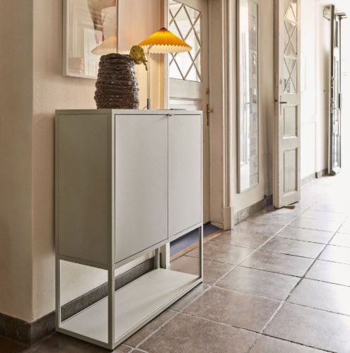 HAY New Order Comb. 201 - 3 Layers 1 Door/W. Wall Safety Bracket 109,3x100cm - Light Grey