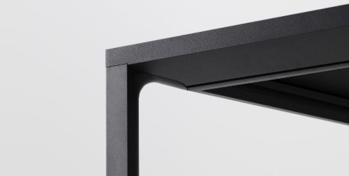 HAY New Order Table 100x250cm - Charcoal Powder Coated/Dark Grey Linoleum