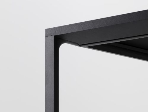 HAY New Order Table 100x200cm - Charcoal Powder Coated/Dark Grey Linoleum