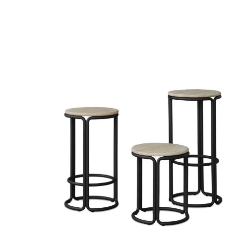 Please Wait to be Seated Hardie Stool H: 44 cm - Natural Ash / Black
