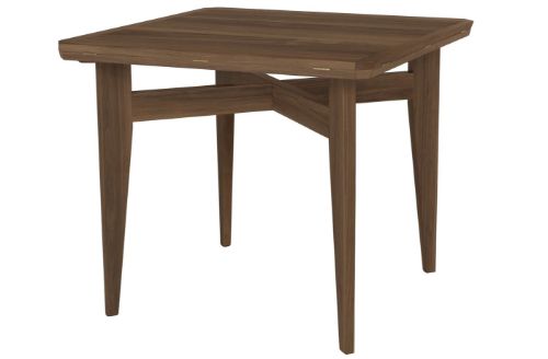 GUBI B Table Round Square 85x85 cm - American Walnut Matt Lacquered
