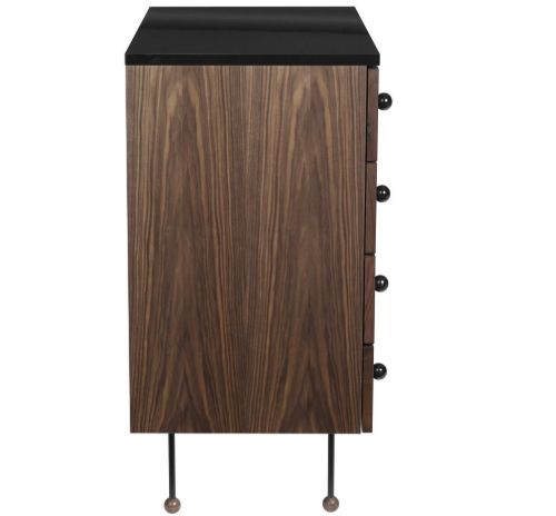 GUBI 62 Dresser 4 Drawers L: 80 cm - American Walnut