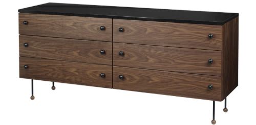 GUBI 62 Dresser 6 Drawers L: 160 cm - American Walnut