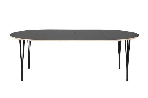 Haslev Symphony 82 Spisebord Ø: 105 cm - Grafit Laminat / Sort