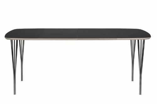 Haslev Symphony 86 Spisebord 90 x 90 cm - Grafit Laminat / Chrome