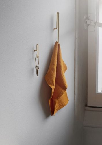 Moebe Wall Hook Small 8x3,1x0,5 cm 2 pcs - Matt Gold