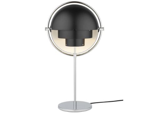 GUBI Multi-Lite Bordlampe H: 50 cm - Chrome Base/Black Semi Matt