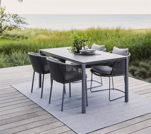 Cane-line Outdoor Pure Havebord 150x90 cm - Light Grey/Nero Black Ceramic