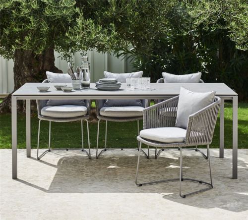 Cane-line Outdoor Pure Havebord 200x100 cm - White/Basalt Grey Ceramic