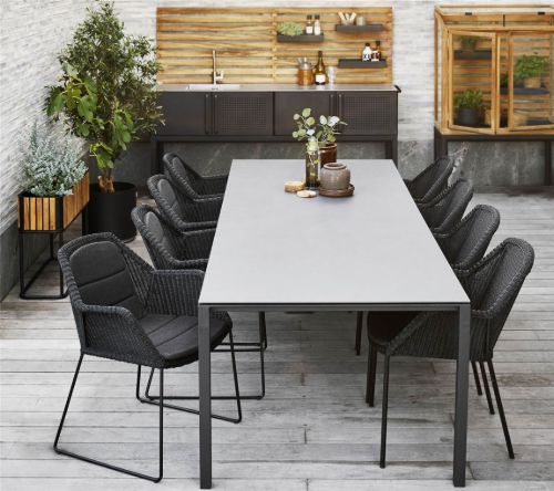 Cane-line Outdoor Pure Havebord 280x100 cm - Light Grey/Concrete Grey Ceramic