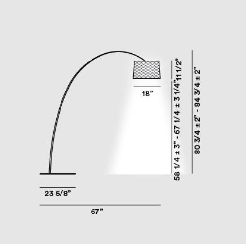 Foscarini Twiggy Grid Gulvlampe LED H: 205-215cm - Karmin