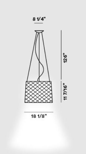 Foscarini Twiggy Grid Pendel LED Ø: 46cm - Greige