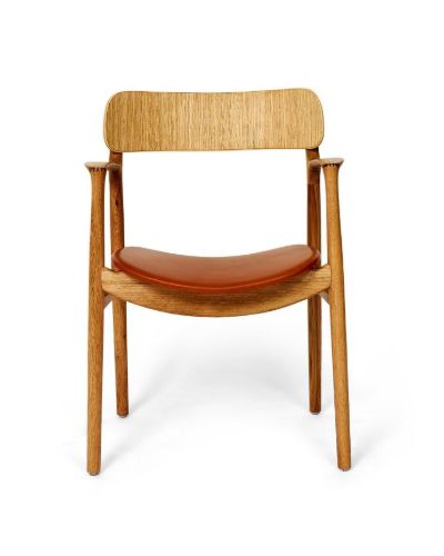 Bent Hansen Asger Stol M. Polstring H: 80 cm - Eg, Olieret / Dark Grey Ranchero læder