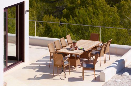 Cane-line Outdoor Lansing Havebord 180x100 cm - Taupe/Teak