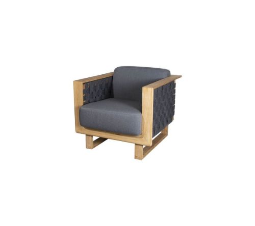 Cane-line Outdoor Angle Loungestol inkl. Hynder SH: 45 cm - Teak/Grey