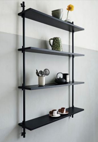 Moebe Wall Shelving Sets 85x85 cm - Oak/Black