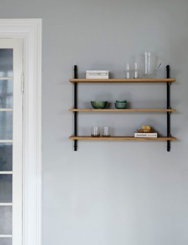 Moebe Wall Shelving Sets B: 85 cm - Black