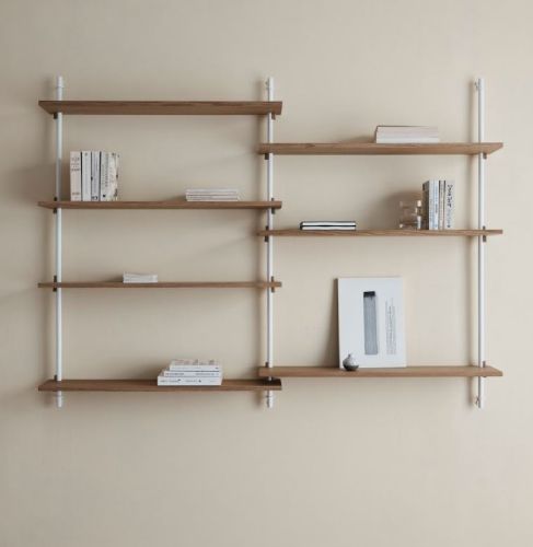 Moebe Wall Shelving Sets 115x85 cm - Oak/White