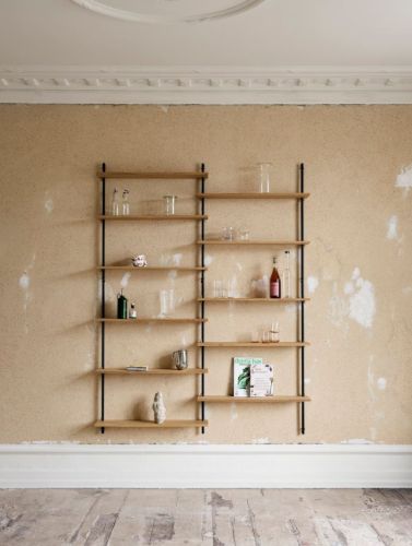 Moebe Wall Shelving Sets 200x85 cm- Oak/Black