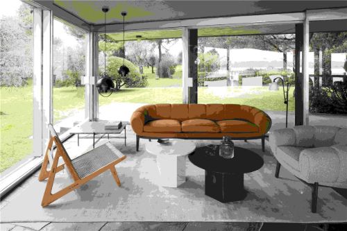 GUBI Epic Coffee Table Ø: 80 cm - Earthy Red Steel
