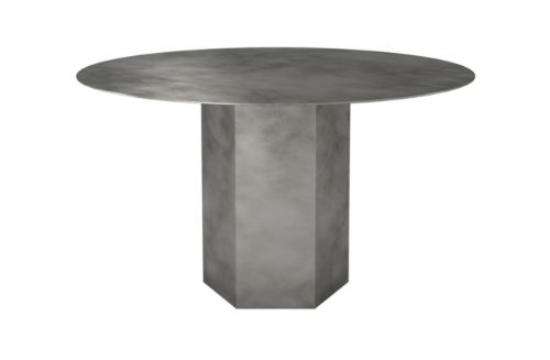 GUBI Epic Dining Table Ø: 130 cm - Misty Grey Steel