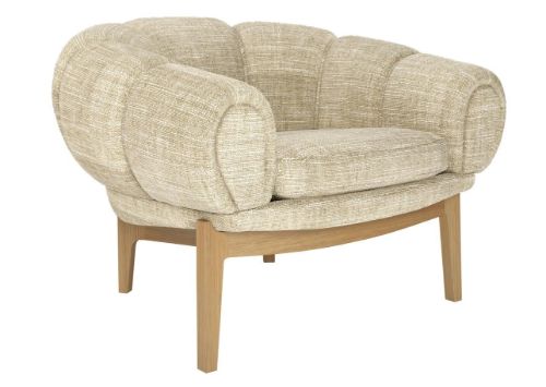 GUBI Croissant Lounge Chair SH: 46 cm - Oak / Dedar Smila