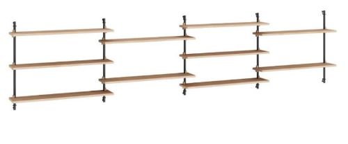 Moebe Wall Shelving Sets 65x316 cm - Oak/Black