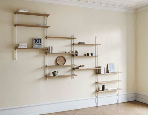 Moebe Wall Shelving Sets 115x316 cm - Oak/White