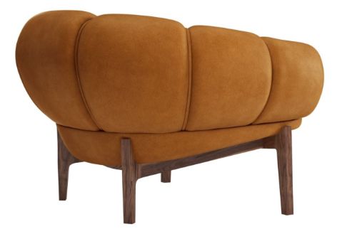GUBI Croissant Lounge Chair SH: 46 cm - Walnut / Chamois Cuoio