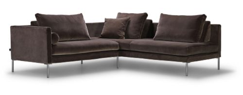 Juul 701 Hjørnesofa 230x220 cm - Peach 21/Børstet Rustfrit Stål
