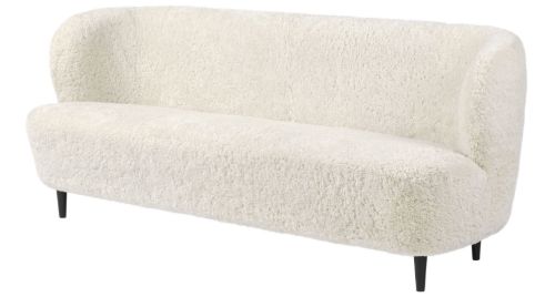 GUBI Stay Sofa Fully Upholstered SH: 40 cm - Black Stained Oak/Off White