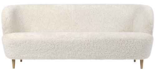 GUBI Stay Sofa Fully Upholstered SH: 40 cm - Oak Semi Matt/Off White