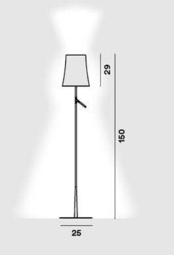 Foscarini Birdie Gulvlampe LED H: 150cm - Kobber