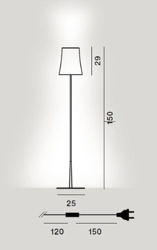 Foscarini Birdie Easy Gulvlampe H: 150cm - Sort